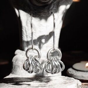 5 For $25💫Alternative Biker Silver Chain Links Dangles Earrings